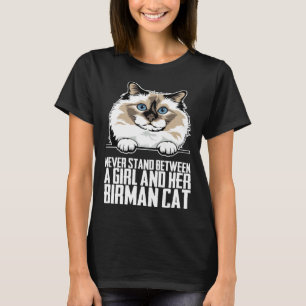 T-shirt Ne vous mettez jamais entre une fille et son chat