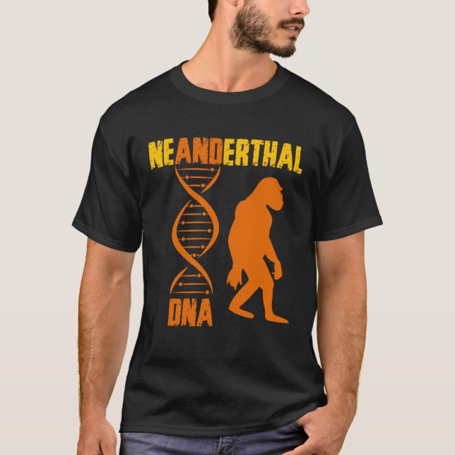 T-shirt Neanderthal Primate Cavemen DNA Genetics Paleoanth (Devant)