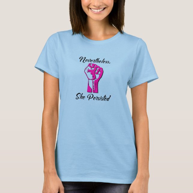T-shirt Néanmoins, elle a persisté le tee-shirt gris fémin (Devant)