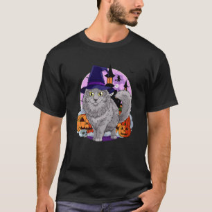 T-shirt Nebelung Cat Cute Halloween sorcier Citrouille