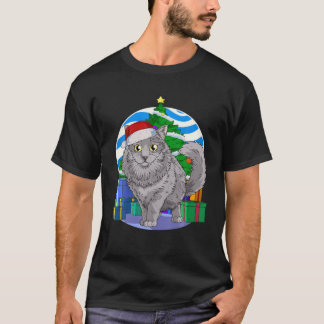 T-shirt Nebelung Cat Cute Santa Christmas Tree Decor