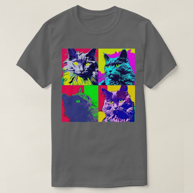 T-shirt Nebelung Chat Art Amoureux des chats Cadeau 1 (Design devant)