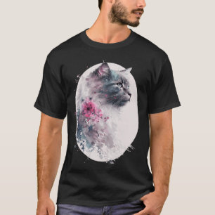 T-shirt Nebelung Chat Cerisier Blossom Japonais Sakura