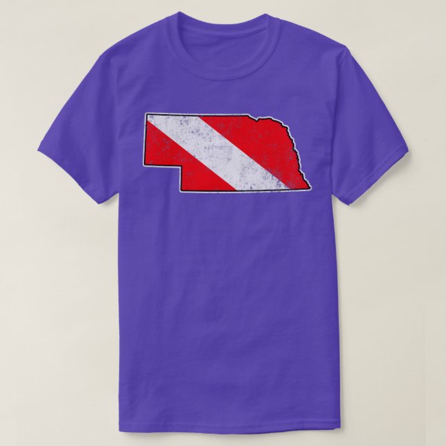 T-shirt Nebraska Drapeau Plongée Scuba State Map Dive Fla (Design devant)