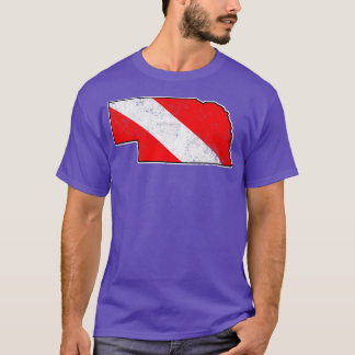 T-shirt Nebraska Drapeau Plongée Scuba State Map Dive Fla