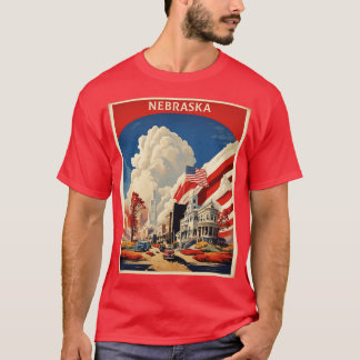 T-shirt Nebraska États-Unis d'Amérique Tourisme Vintage