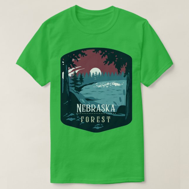 T-shirt Nebraska Forest Camping Randonnée et Backpacking p (Design devant)