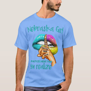 T-shirt Nebraska Girl En Sait Plus Qu'Elle Ne Dit
