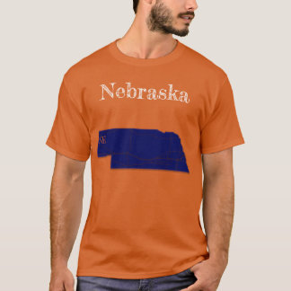 T-shirt Nebraska Highways [Conception bleu marine]