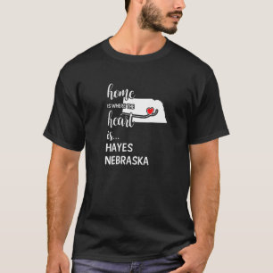 T-shirt Nebraska Home Est Là Où Le Coeur Est Hayes Comté