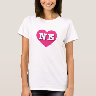T-shirt Nebraska Hot Pink Heart - I love NE