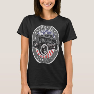 T-shirt Nebraska Hot Rod Car Hommes Femmes Vintage État am
