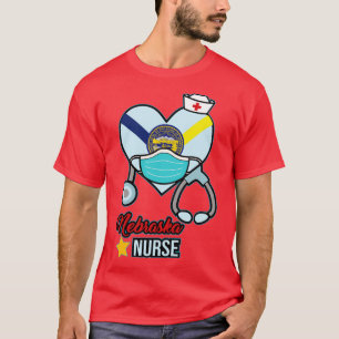 T-shirt Nebraska Nurse Love RN LPN CNA State Nurse Gift