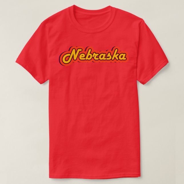 T-shirt Nebraska Retro Text États-Unis (Design devant)