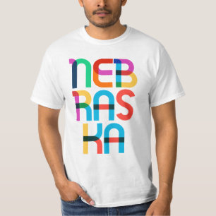 T-shirt Nebraska Vintage Retro Pop Art coloré 80s Type