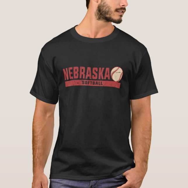 T-shirt Nebraska Vintage Softball Team Retro Softbal (Devant)