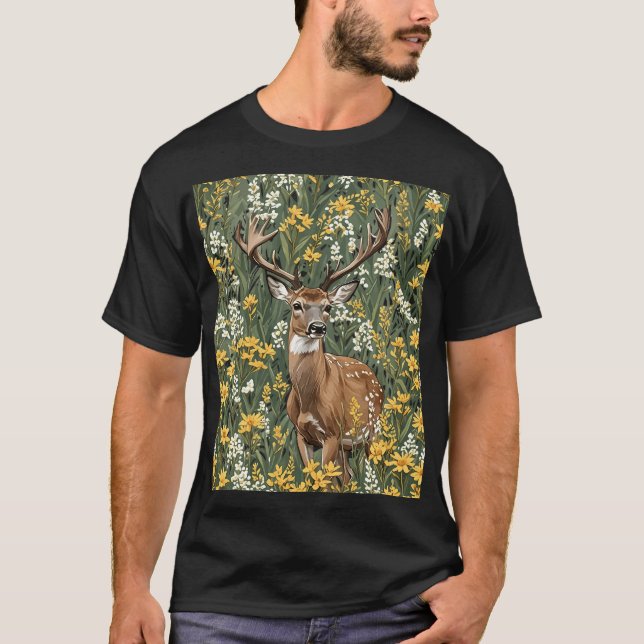 T-shirt Nebraskan White Quail Deer 1 (Devant)