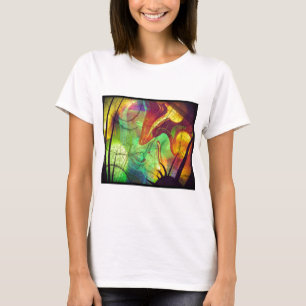 T-shirt Nébuleuse peinte - Abstrait Opale de Feu