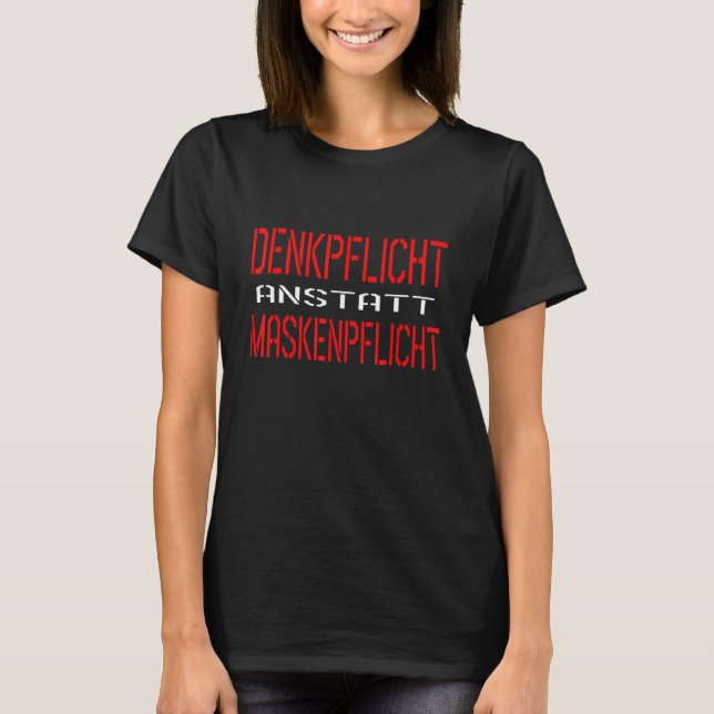 T-shirt Nécessité De Penser Plutôt Qu'Exigence De Masque (Devant)
