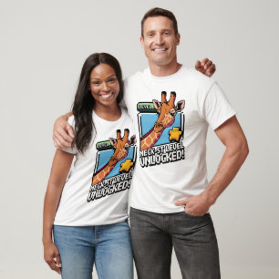 T-shirt Neck-St Niveau Déverrouillé - Drôle Jeu de Giraffe