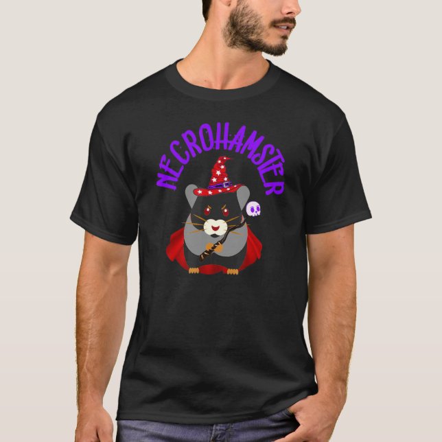 T-shirt Necrohamster Necromancer Hamster Pet Wizard Roden (Devant)