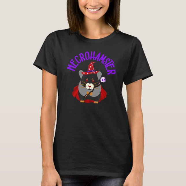 T-shirt Necrohamster Necromancer Hamster Pet Wizard Roden (Devant)
