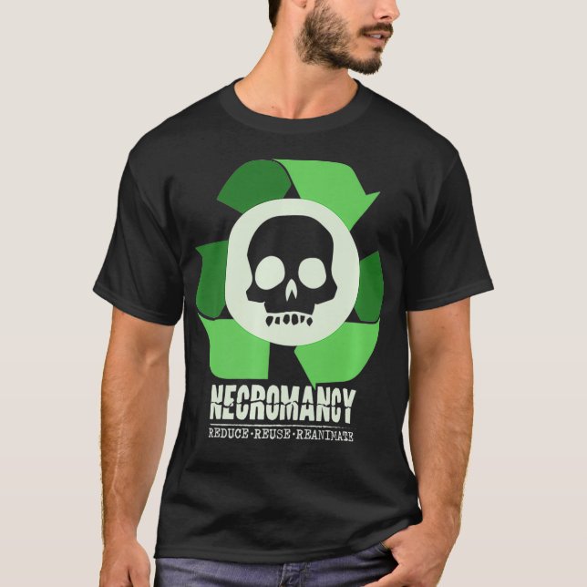 T-shirt Necromancier Réduire Réutiliser Réanimer RPG D20 R (Devant)