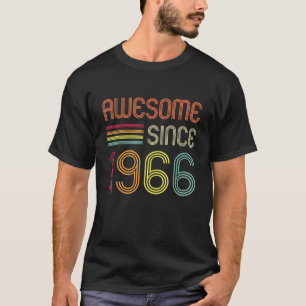 T-shirt Née en 1966 Rétro Classique Présent 60 Ans