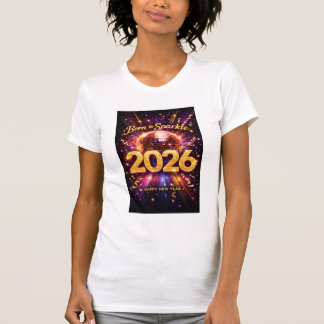 T-shirt Née pour briller 2026 Boule disco Bonne année