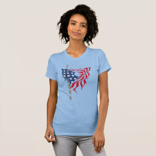 T-shirt Née pour être libre Aigle patriotique Coupe ajus