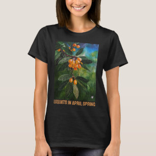 T-shirt Néflier du Japon en peinture de printemps d'avril