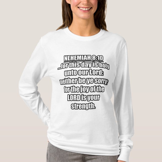 T-shirt Nehemiah 8:10 KJV Bible Verse (Devant)