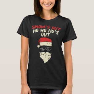T-shirt Neige dehors Ho Hos dehors Noël Père Noël Thug Cad