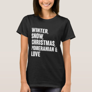 T-shirt Neige D'Hiver Noël Poméranien Et Amour