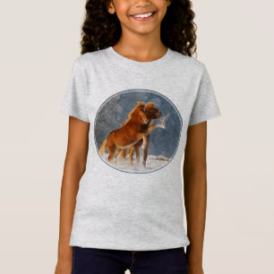 T-Shirt Neige islandaise de jeu de poulain de chevaux