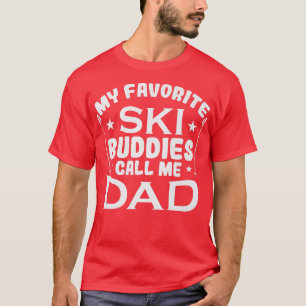 T-shirt Neige Mes Amoureux De Ski Préférés Appelez-Moi Pap