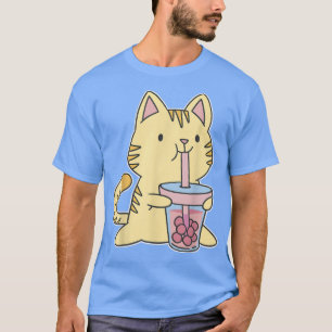T-shirt Neko Anime Manga Kitten Japonais mignon Buble Tea 