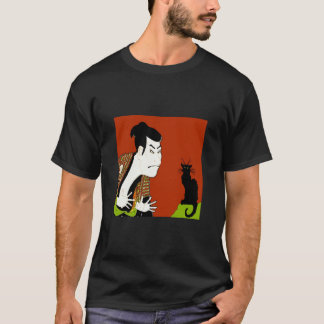 T-shirt Neko, Black Cat et Samurai