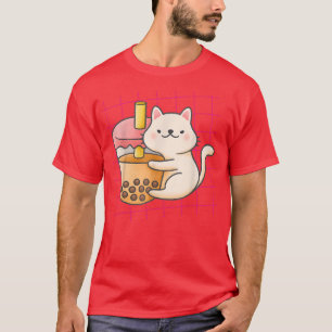 T-shirt Neko Cat Boba Tea - Bubble Tea Anime Kawaii - Neko