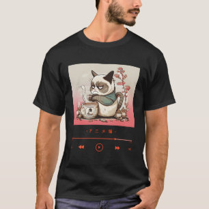 T-shirt Neko Élégant En Kimono Japonais