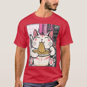 T-shirt Neko Ramen Amoureux des chats Kawaii Anime