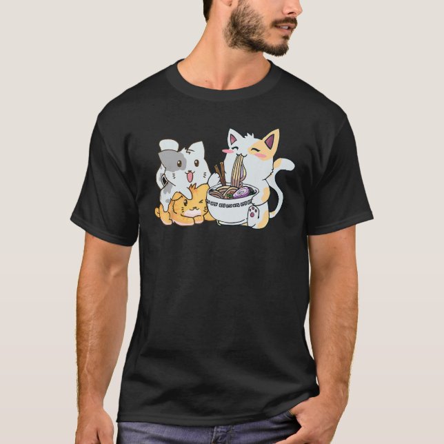 T-shirt Neko Ramen Nouilles de Chat (Devant)