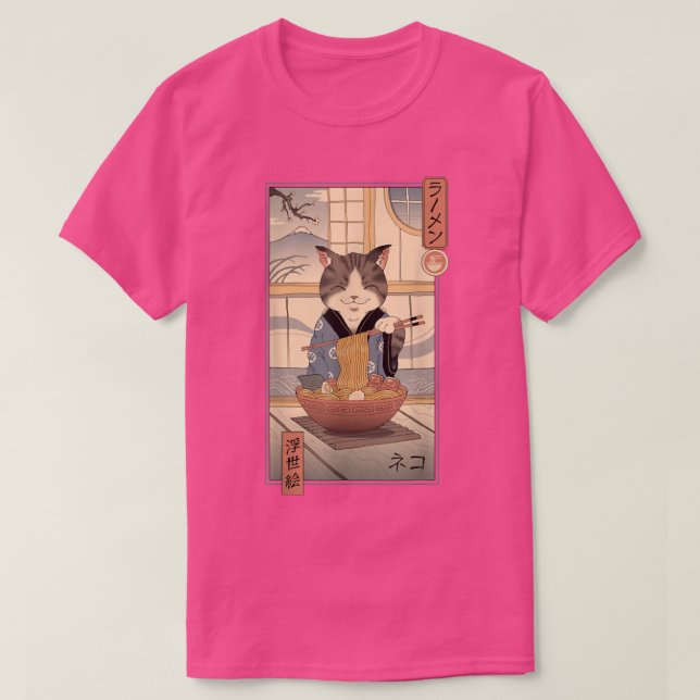 T-shirt Neko Ramen Ukiyo-e (Design devant)