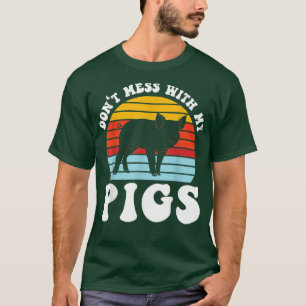 T-shirt n'embêtez pas mes cochons animaux de fermiers