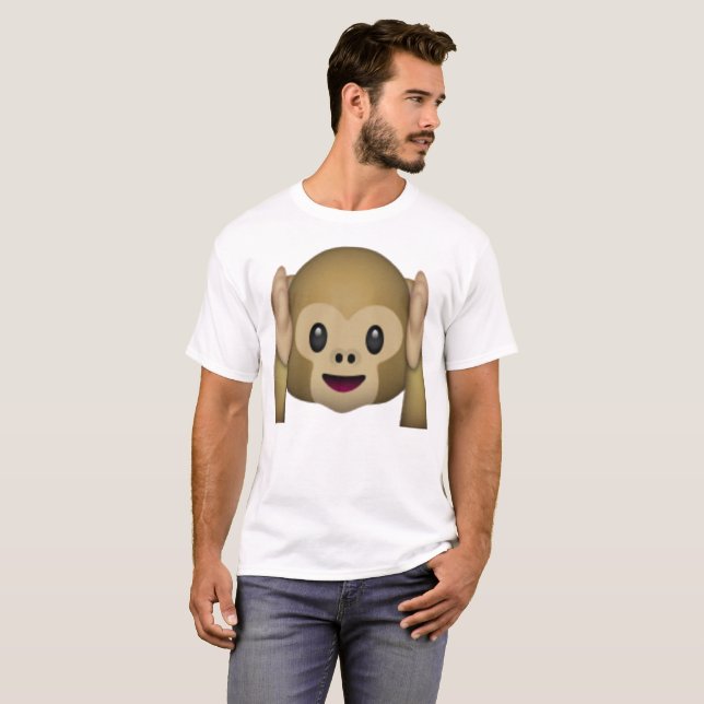 T-shirt N'entendez aucun singe malin - Emoji (Devant entier)