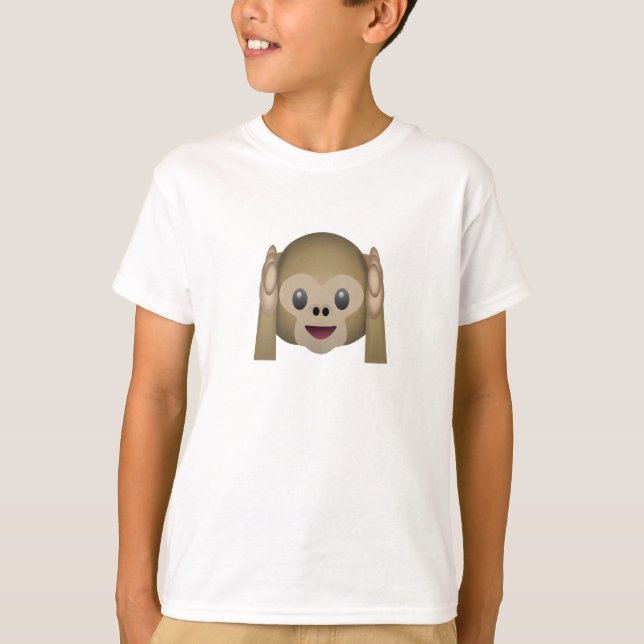 T-shirt N'entendez pas Emoji Singe Mal (Devant)