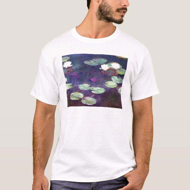T-shirt Nénuphars, rose, Claude Monet 1897-99 frais, vieux (Devant)