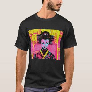 T-shirt Neo Geisha: Tradition meets electric rebellion