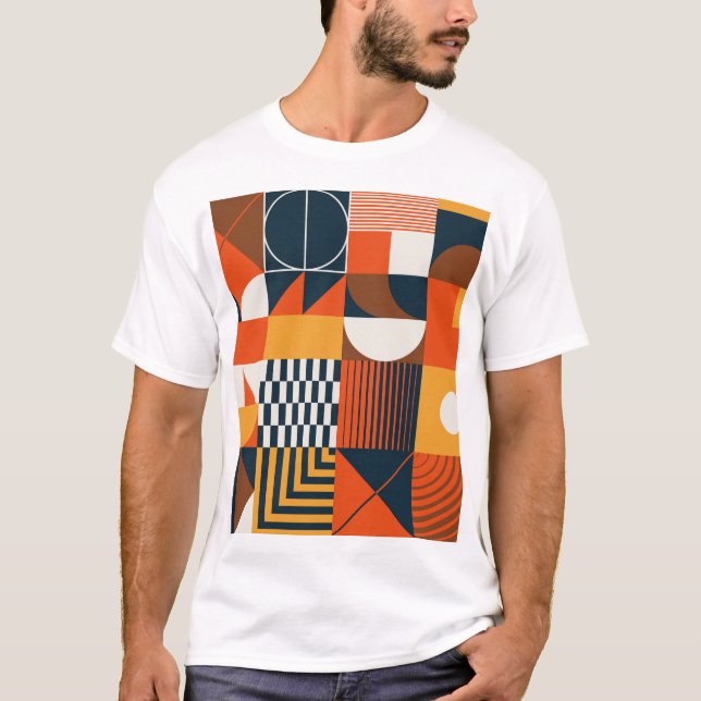 T-shirt Neo geo : composition abstraite vintage (Devant)