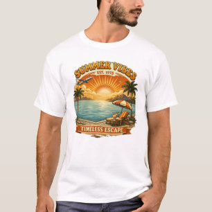 T-shirt Néo-vintage Ambiance estivale – Évasion intemporel